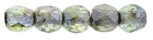 2MM Luster Transparent Green Czech Glass Fire Polished Beads