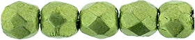 2MM Saturated Metallic Greenery Czech Glass Fire Polished Beads