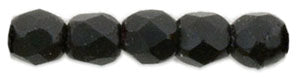 2MM Matte Jet Czech Glass Fire Polished Beads