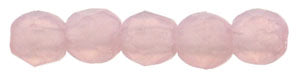 2MM Mt Milky Pink Czech Glass Fire Polished Beads