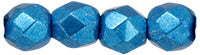 3MM Saturated Metallic Nebulas Blue Czech Glass Fire Polished Beads