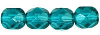 4MM Viridian Czech Glass Fire Polished Beads