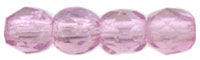 3MM Milky Pink Czech Glass Fire Polished Beads