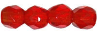 3MM Siam Ruby Czech Glass Fire Polished Beads