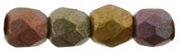 3MM Matte Metallic Bronze Iris Czech Glass Fire Polished Beads