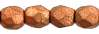 3MM Matte Metallic Copper Czech Glass Fire Polished Beads