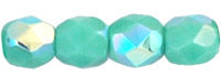 3MM Green Turquoise AB Czech Glass Fire Polished Beads