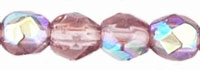 3MM Medium Amethyst AB Czech Glass Fire Polished Beads