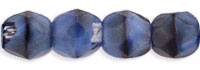 3MM Blue Black Swirl Czech Glass Fire Polished Beads