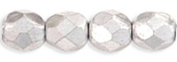 4MM Silver Plated Czech Glass Fire Polished Beads