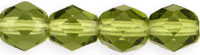 4MM Olivine Czech Glass Fire Polished Beads