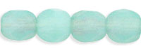 4MM Milky Peridot Czech Glass Fire Polished Beads