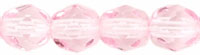 4MM Pink Transparent Czech Glass Fire Polished Beads