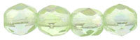 4MM Luster Peridot Czech Glass Fire Polished Beads