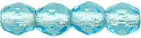 4MM Light Aquamarine Czech Glass Fire Polished Beads