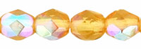4MM Medium Topaz AB Czech Glass Fire Polished Beads