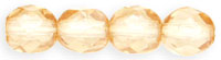 6MM Round Luster Transparent Champagne Czech Glass Fire Polished Beads