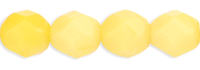 6MM Milky Yellow Czech Glass Fire Polished Beads
