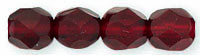 3MM Round Garnet Czech Glass Fire Polished Beads