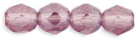 6MM Round Medium Amethyst Luster Czech Glass Fire Polished Beads