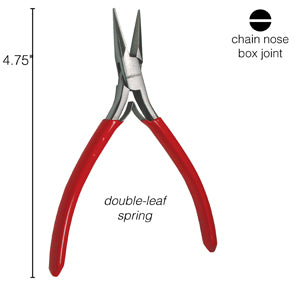 Beadsmith Premium Quality German Chainnose Box Join Pliers with Spring