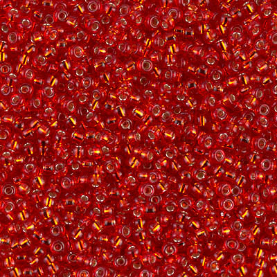 Silver-Lined Red Miyuki Seed Beads 11/0