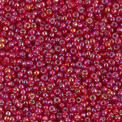 Silver-Lined Flame Red AB Miyuki Seed Beads 11/0