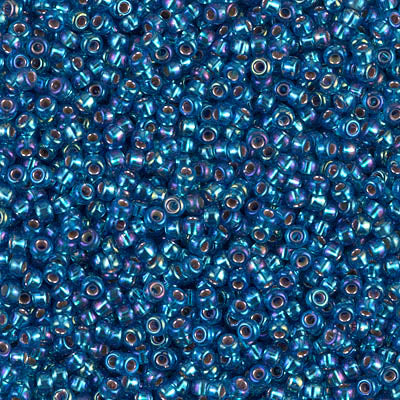 Silver-Lined Capri Blue AB Miyuki Seed Beads 11/0