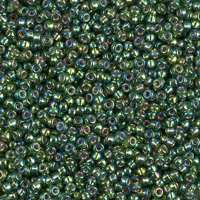 Silver-Lined Olive AB Miyuki Seed Beads 11/0