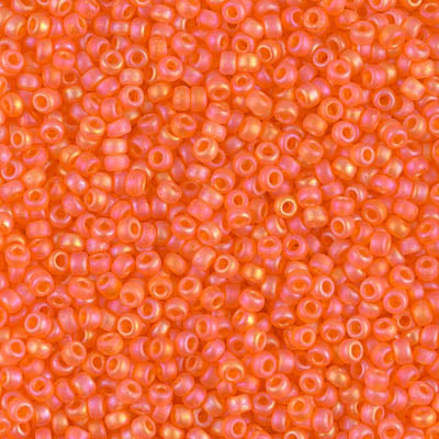 Matte Transparent Orange AB Miyuki Seed Beads 11/0