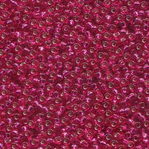 Silver-Lined Raspberry Transparent Miyuki Seed Beads 11/0