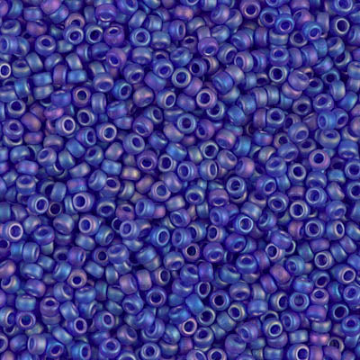 Matte Transparent Cobalt AB Miyuki Seed Beads 11/0