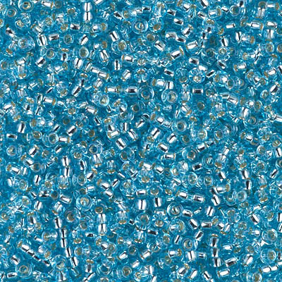 Silver-Lined Light Blue Miyuki Seed Beads 11/0