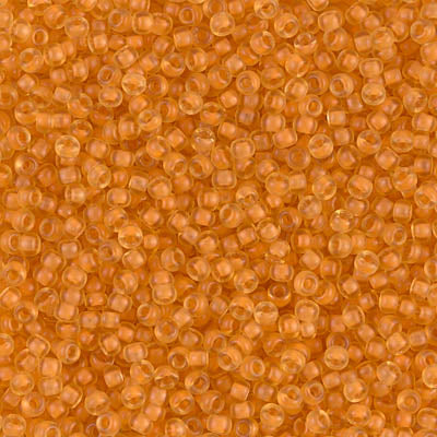 Semi Matte Peach/Lined Light Amber Miyuki Seed Beads 11/0