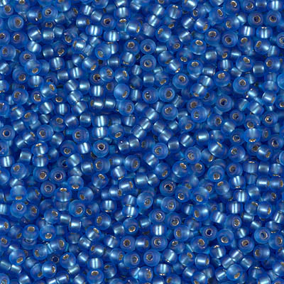 Matte Silver-Lined Sapphire Miyuki Seed Beads 11/0