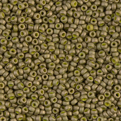Matte Opaque Golden Olive Luster Miyuki Seed Beads 11/0
