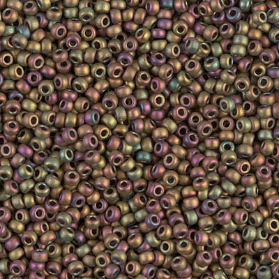 Matte Metallic Khaki Iris Miyuki Seed Beads 11/0