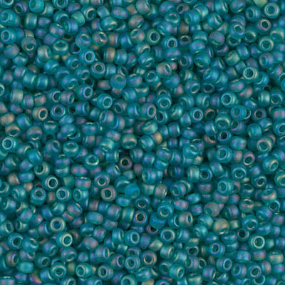 Matte Transparent Teal AB Miyuki Seed Beads 11/0