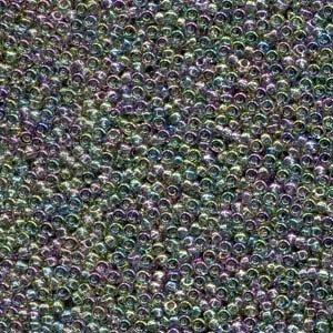 Transparent Gray Rainbow Luster Miyuki Seed Beads 11/0