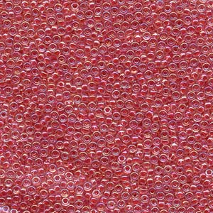 Dark Coral Lined Crystal AB Miyuki Seed Beads 11/0