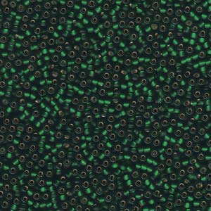 Matte Silver-Lined Dark Emerald Miyuki Seed Beads 11/0
