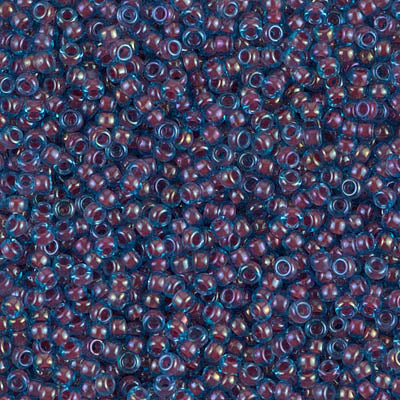 Fuchsia Lined Aqua Miyuki Seed Beads 11/0