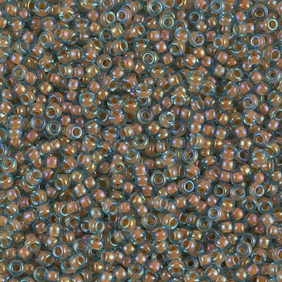 Cream Lined Aqua Miyuki Seed Beads 11/0