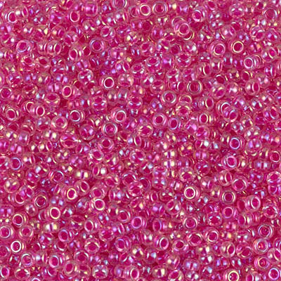 Fuchsia Lined Crystal AB Miyuki Seed Beads 11/0