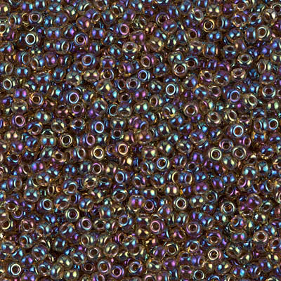 Fuchsia Lined Yellow AB Miyuki Seed Beads 11/0