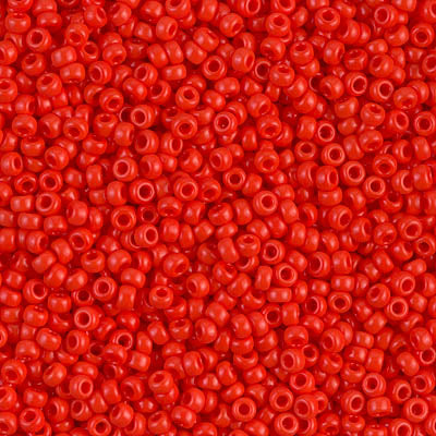 Opaque Vermillion Red Miyuki Seed Beads 11/0