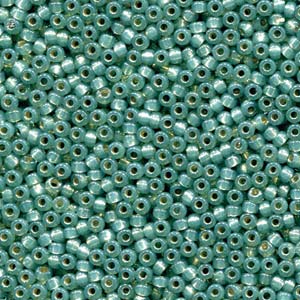 Duracoat Silver-Lined Dyed Dark Mint Miyuki Seed Beads 11/0