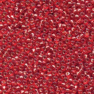 Duracoat Silver-Lined Dyed Orange Miyuki Seed Beads 11/0