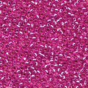 Duracoat Silver-Lined Dyed Frost Pink Miyuki Seed Beads 11/0
