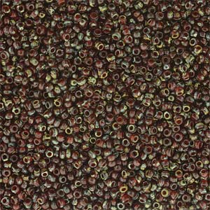 Picasso Red Brown Transparent Miyuki Seed Beads 11/0